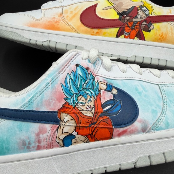 Custom Anime Nike Dunks Size 12 Mens New Goku Naruto Shoes Fan Art Sneakers gift - Picture 3 of 9